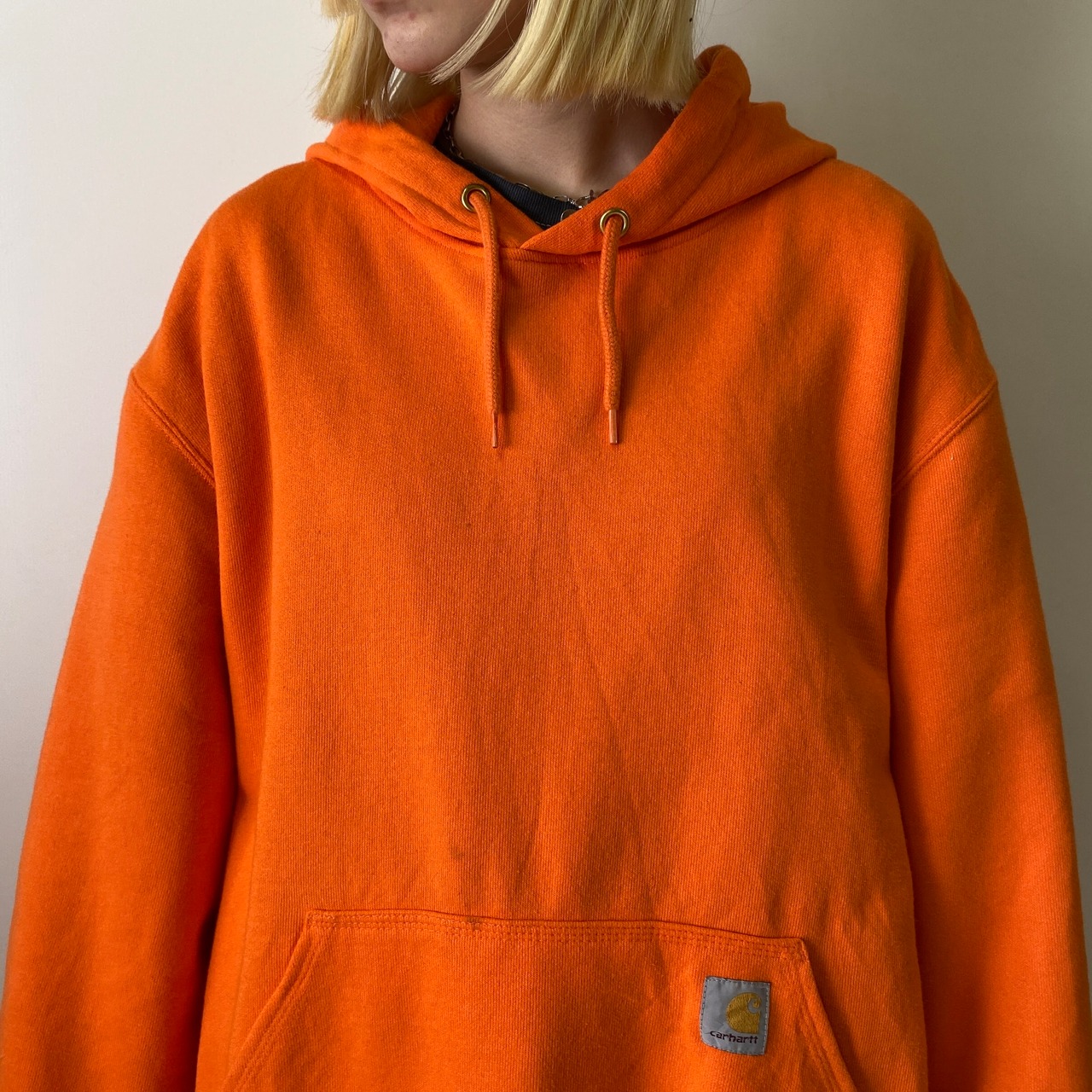 Carhartt カーハート ワンポイントロゴ 袖プリント 裏起毛 プル 