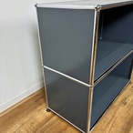 USM Haller Sideboard ユーエスエム ハラー サイドボード 1列 2段 オープン×2 アントラサイト サイドボード リビングボード モダン 収納【中古】【200サイズ】