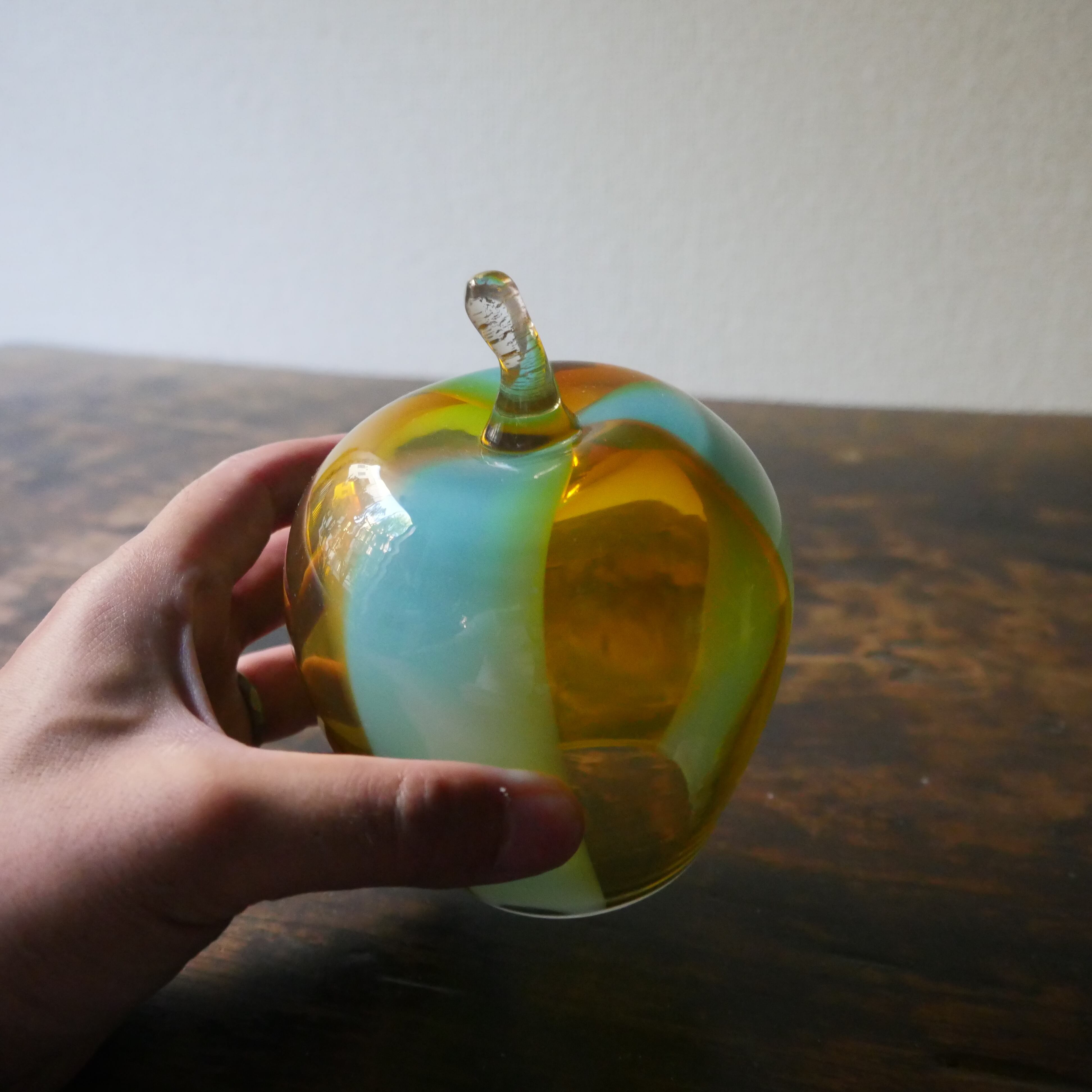 25秋】キャンドルホルダー (高さ 11cm)りんご グリーンイエロー