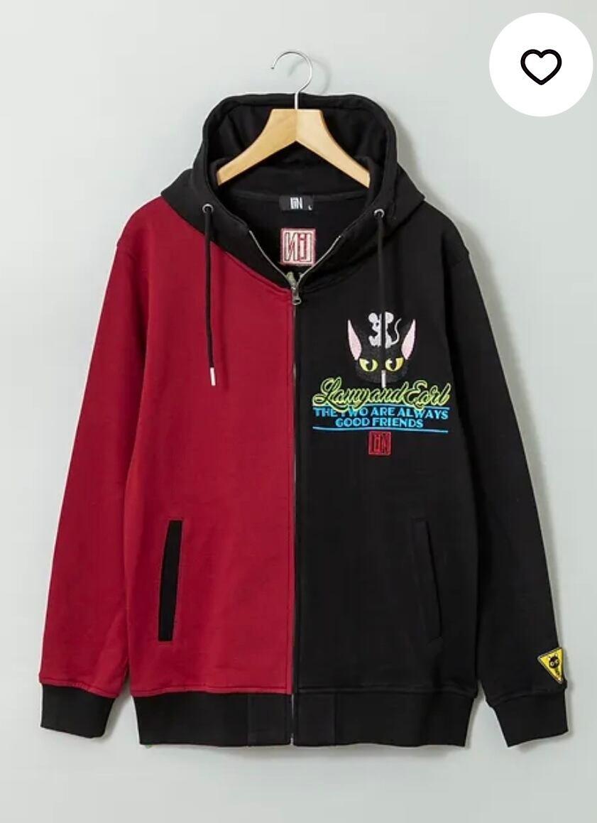 斜めジップパーカー カーキ | NyanSuke77