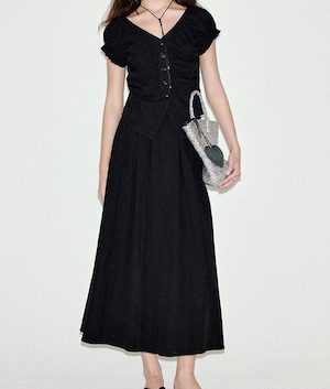 mid-length a-line skirt【2025081502】