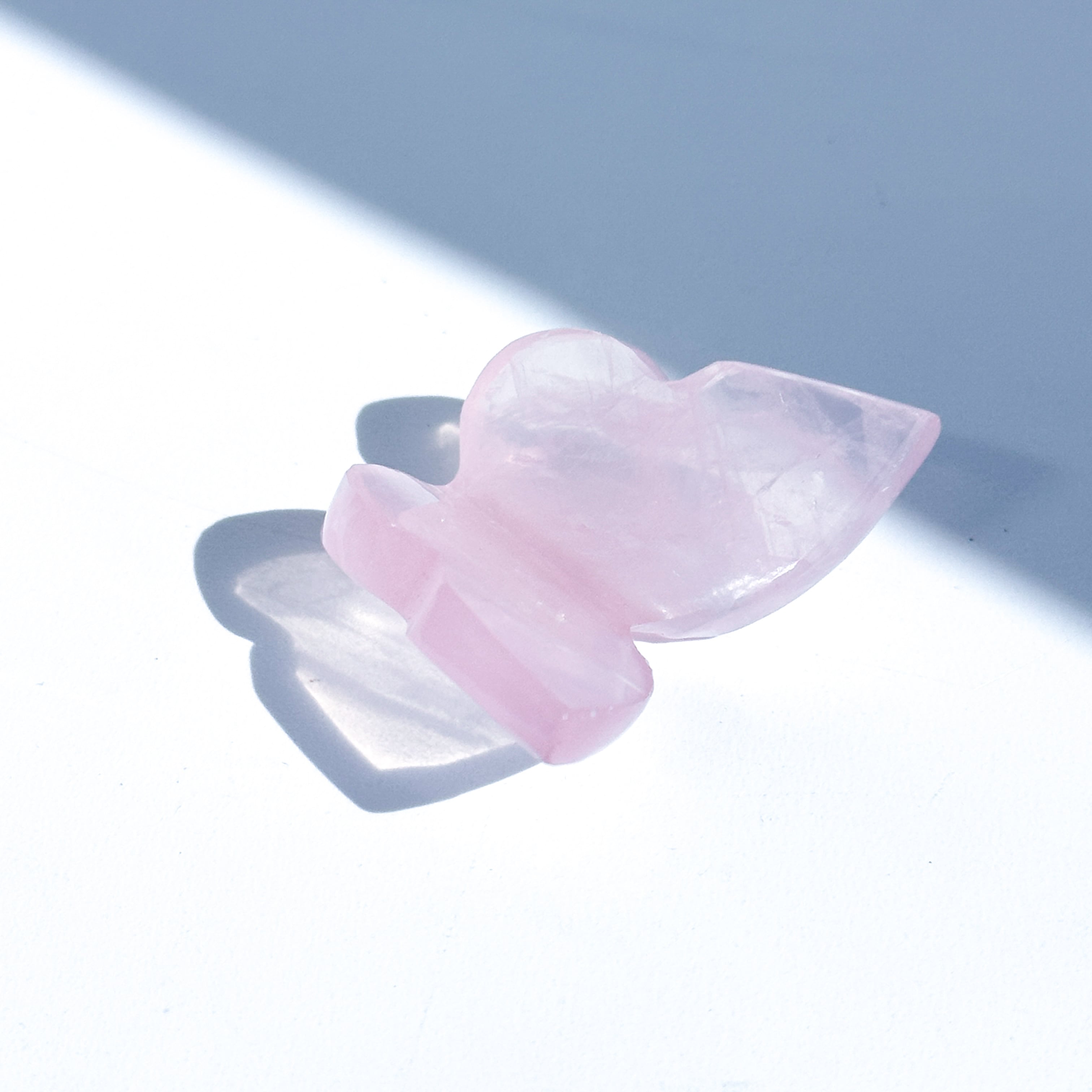ローズクォーツ 3D蝶 03◇ Rose Quartz Butterfly ◇天然石・鉱物