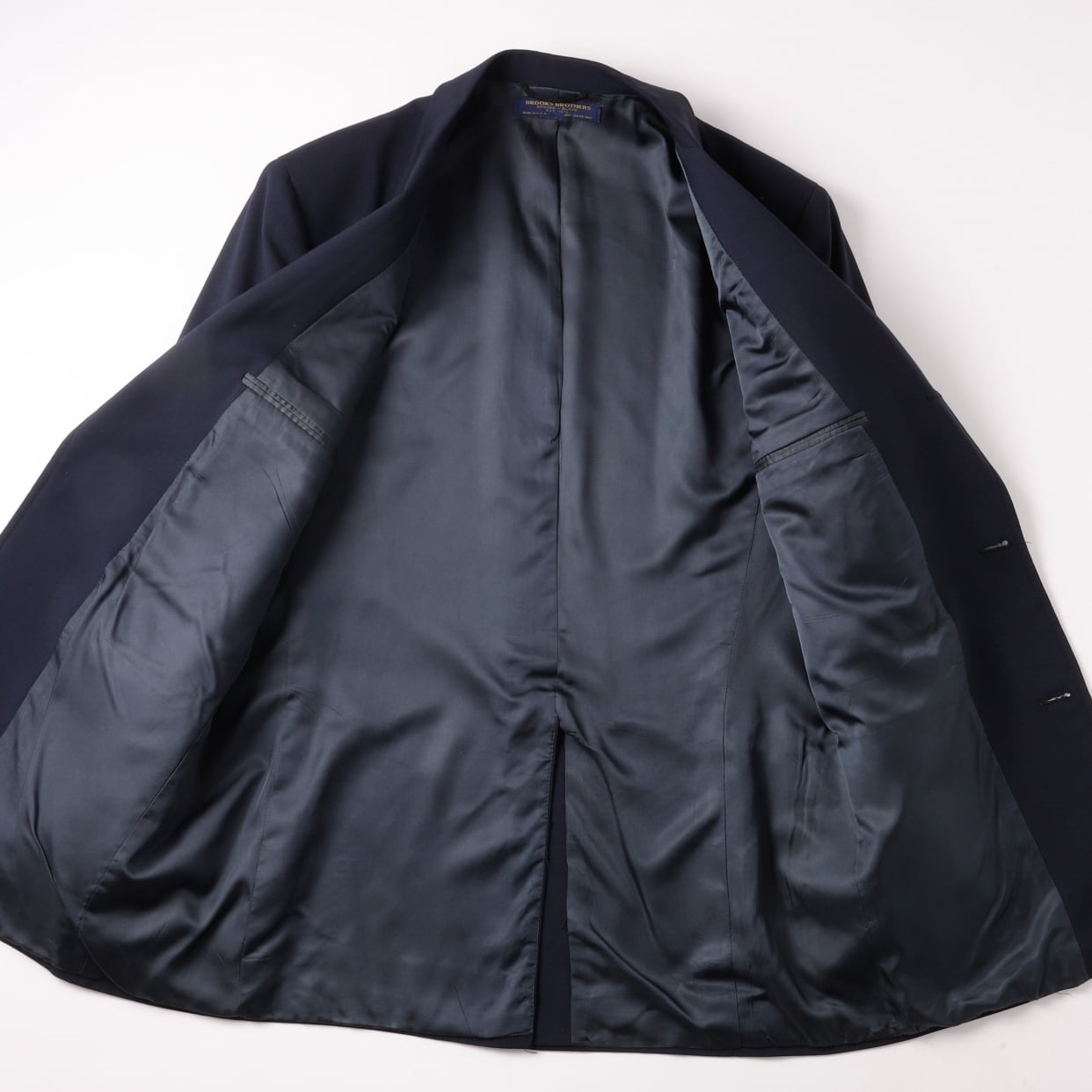 現行 極美品 ブルックスブラザーズ×デルフィノ ウール メランジ ネイビー 54 ウール/カシミヤ フランネル シングル2釦スーツ Traditional | Brooks