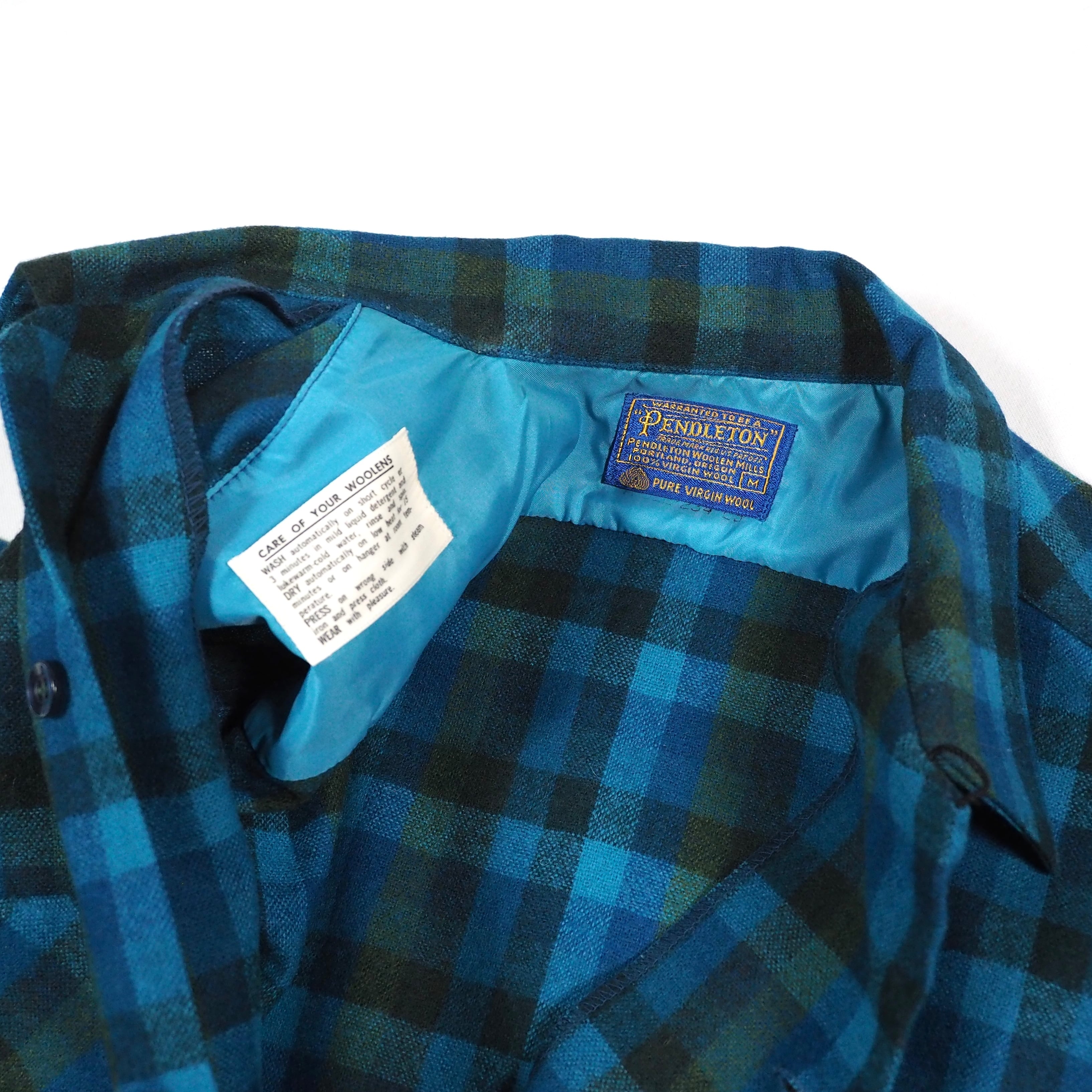 NOS】60's PENDLETON Board shirt M Blue ペンドルトン ボードシャツ