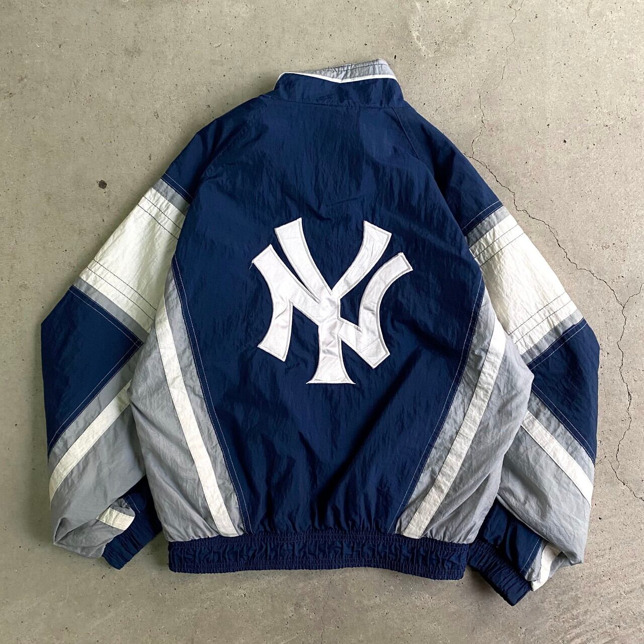 【kids】90年代 スターター YANKEES ヤンキース ナイロンジャケット スタジアムジャンパー キッズM 古着 子供服 90S ビンテージ  ヴィンテージ STERTER スタジアムジャケット ネイビー ...