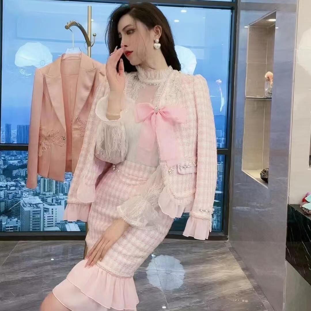 新品　社交ダンス　ツーピース　ピンク　フリル　マーメイド　セットアップ　1217 新品 社交ダンス ツーピース ピンク フリル マーメイド セットアップ