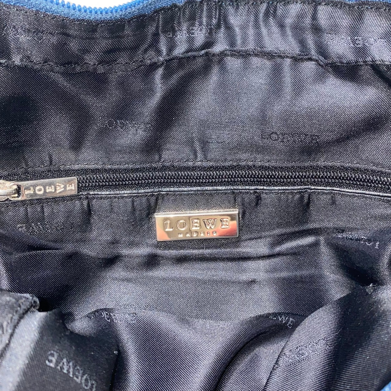 vintage LOEWE blue green leather shoulder bag