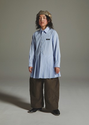 Hem Pleated Long shirt_L/XL size
