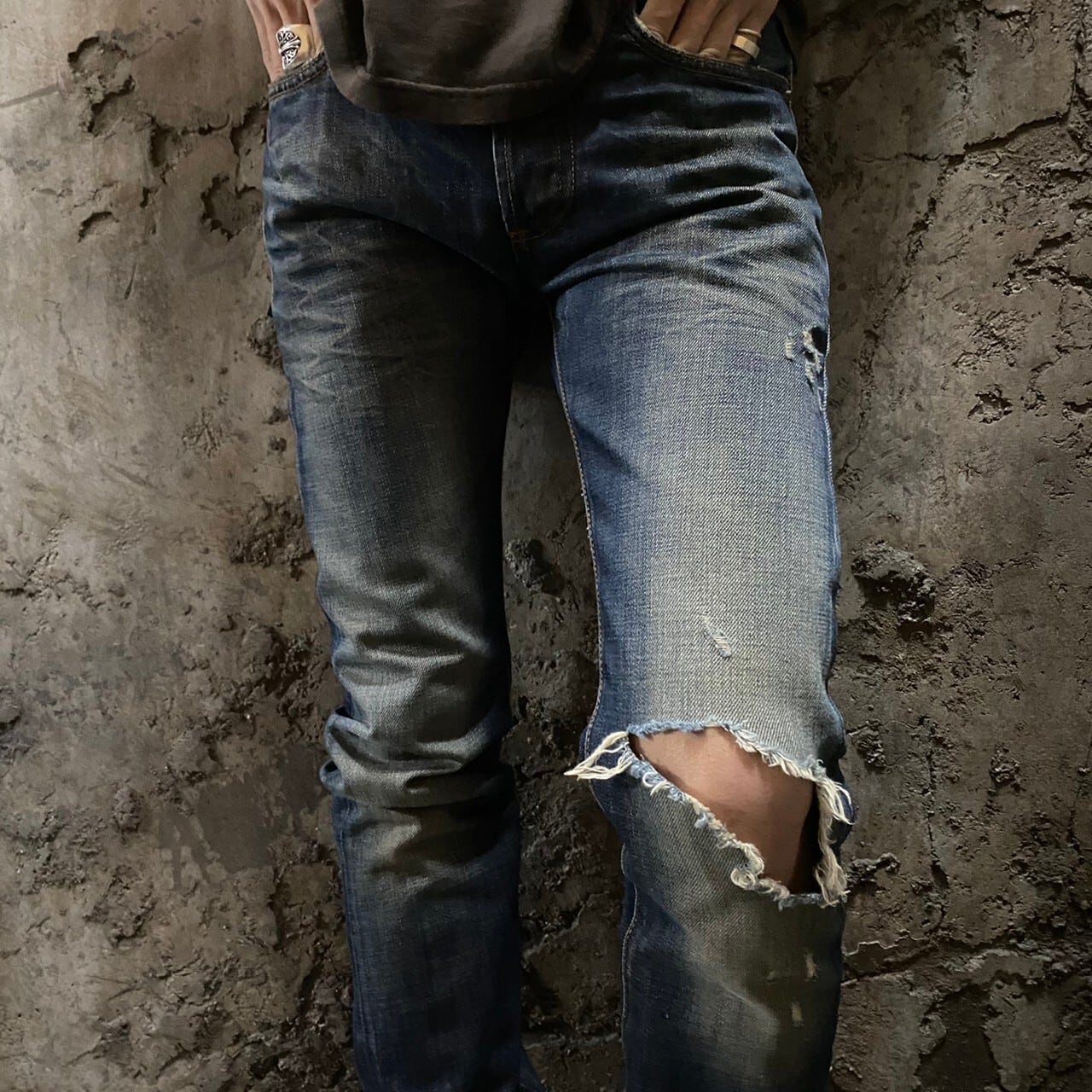 【Dior Homme】 Damage Skinny Jeans ディオール ダメージスキニージーンズ パンツ