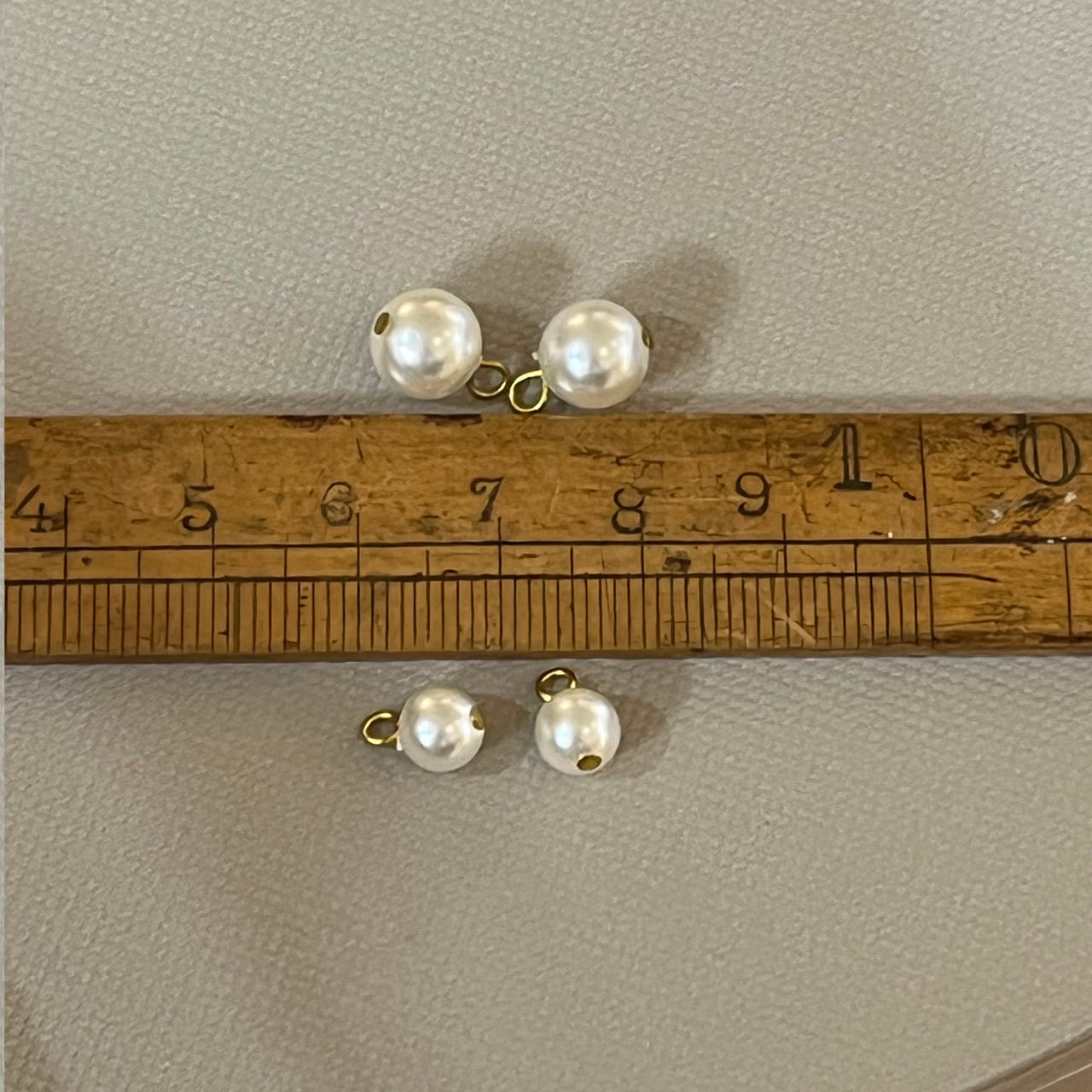 ヴィンテージ パール チャーム】日本製 ガラス パールM／約1.1cm
