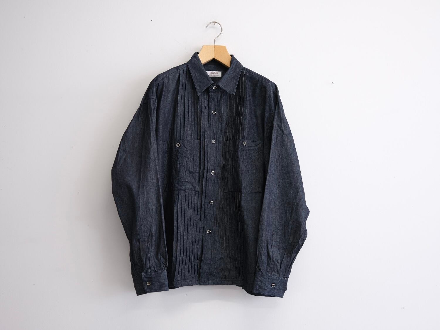 1000S/THOUSANDS “SELVAGE DENIM TRUCK JACKET“ BLACK WASH | Lapel