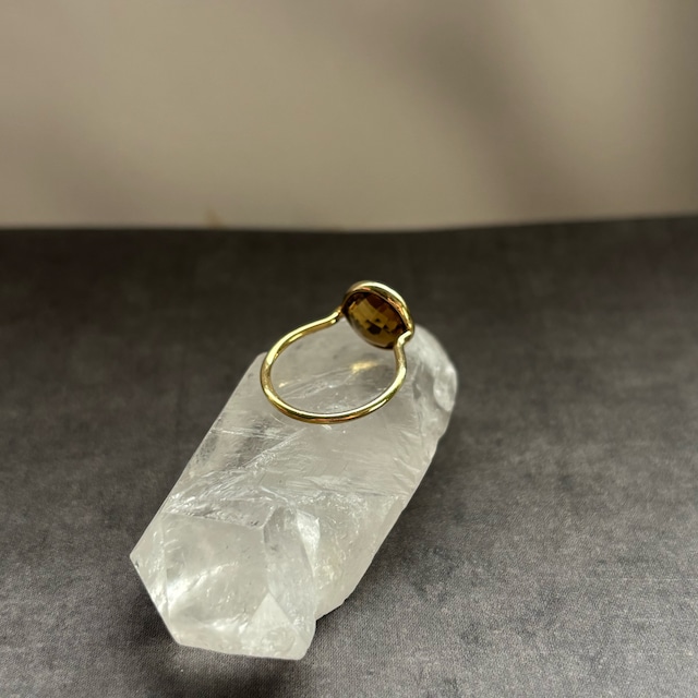 【round ring】~シトリン/スモーキークォーツ~