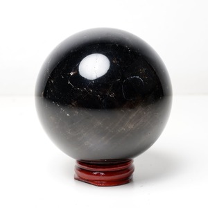 モリオン 丸玉 78mm 黒水晶 丸玉 一点物 おまかせ便 151-8518