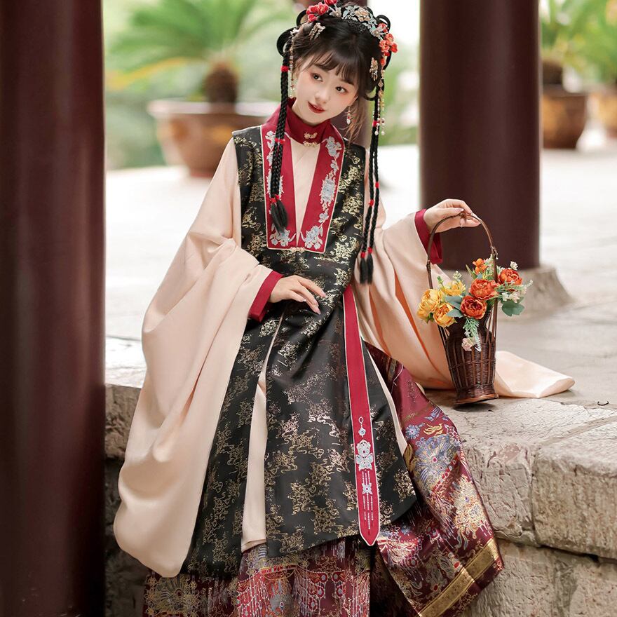 SEASONZ 中華ロリータ セットアップ 3点セット 羽織り 長袖シャツ スカート 民族風 刺繍 エレガント 個性的 量産型