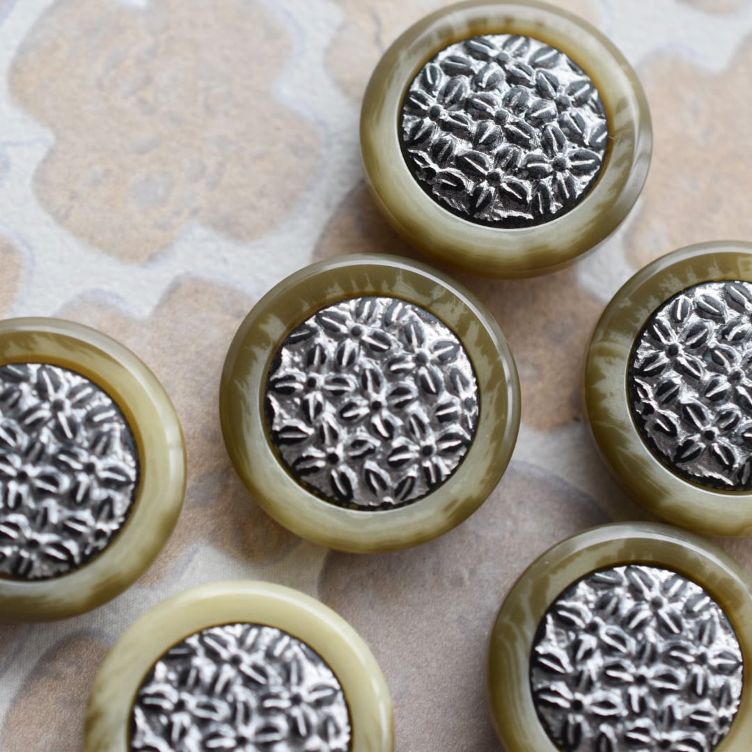 ブラックフラワー×ベージュマーブル 15㎜