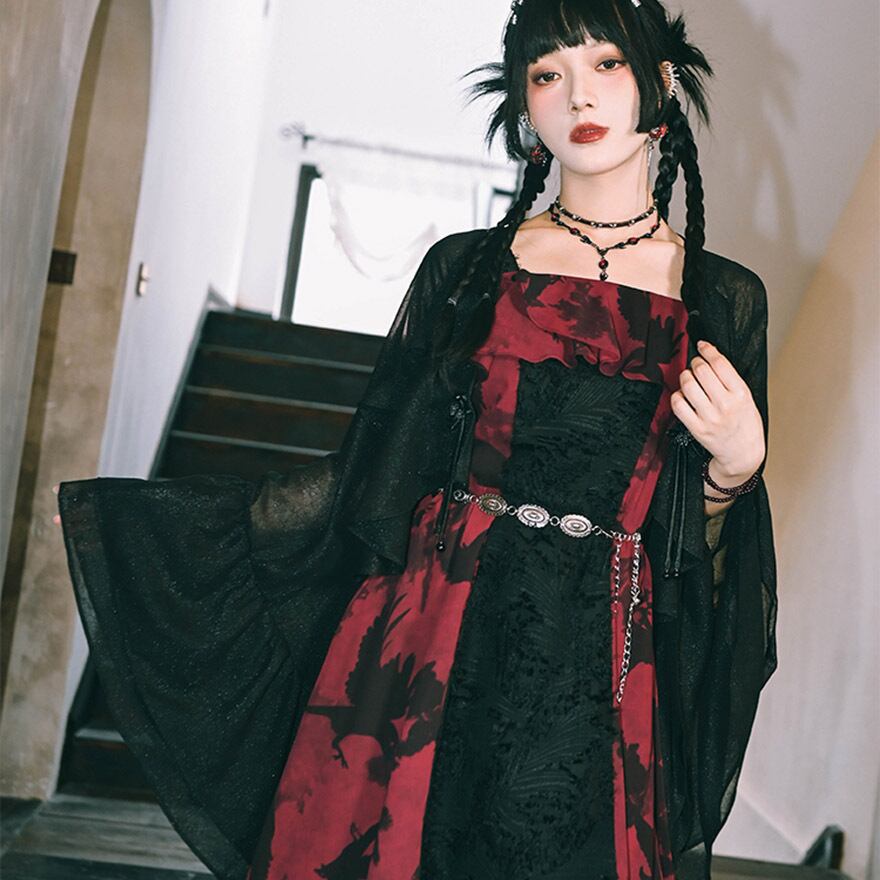 サブカル 服 地雷系 通販 チャイナ風服 古怪舎 姫袖 カーディガン ゆったり 日焼け止め 夏服 中華系ファッション