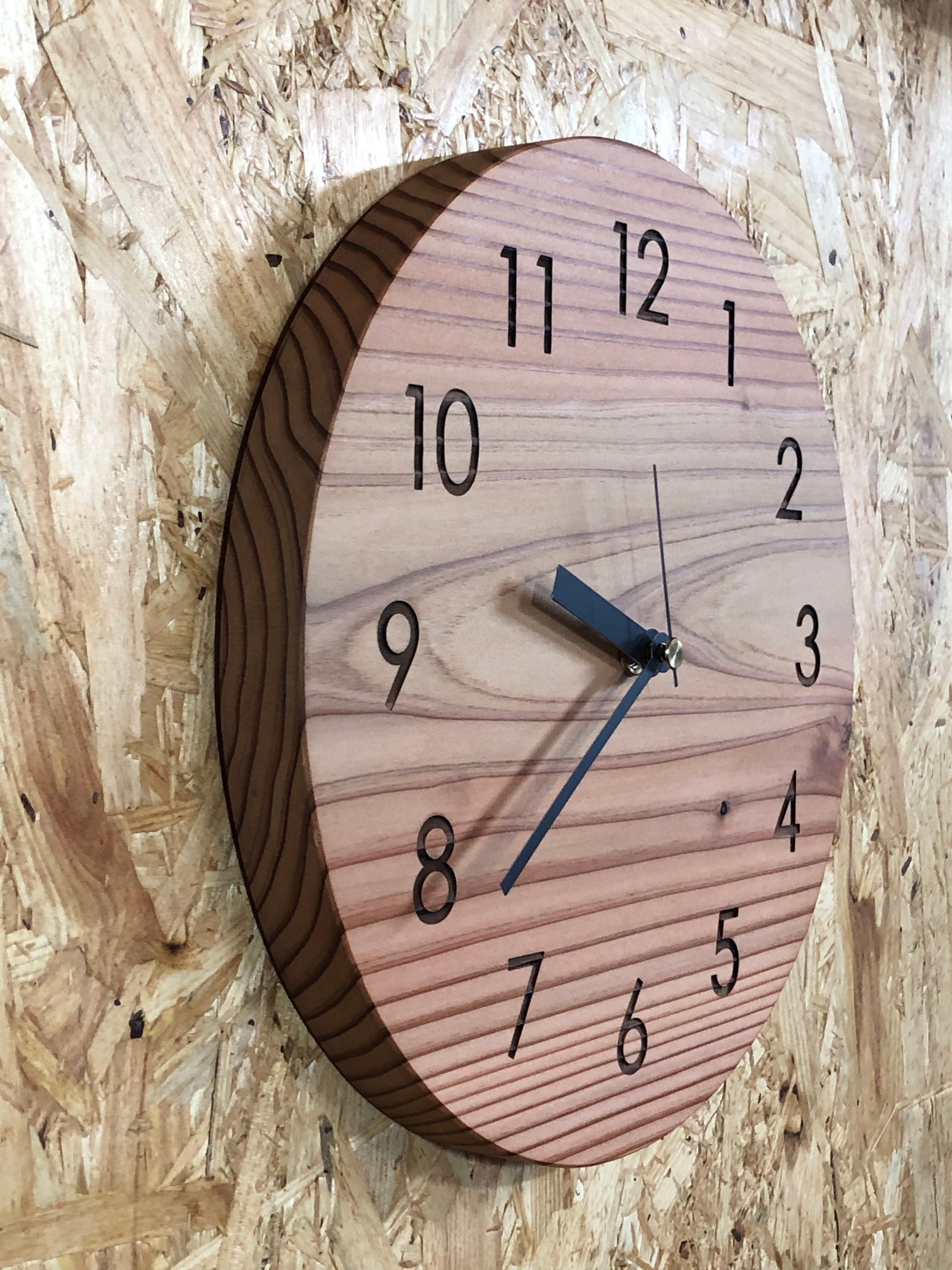 ご予約品 Wooden clock 木の時計 （秋田杉）size L 20-04 数字あり | AAREA