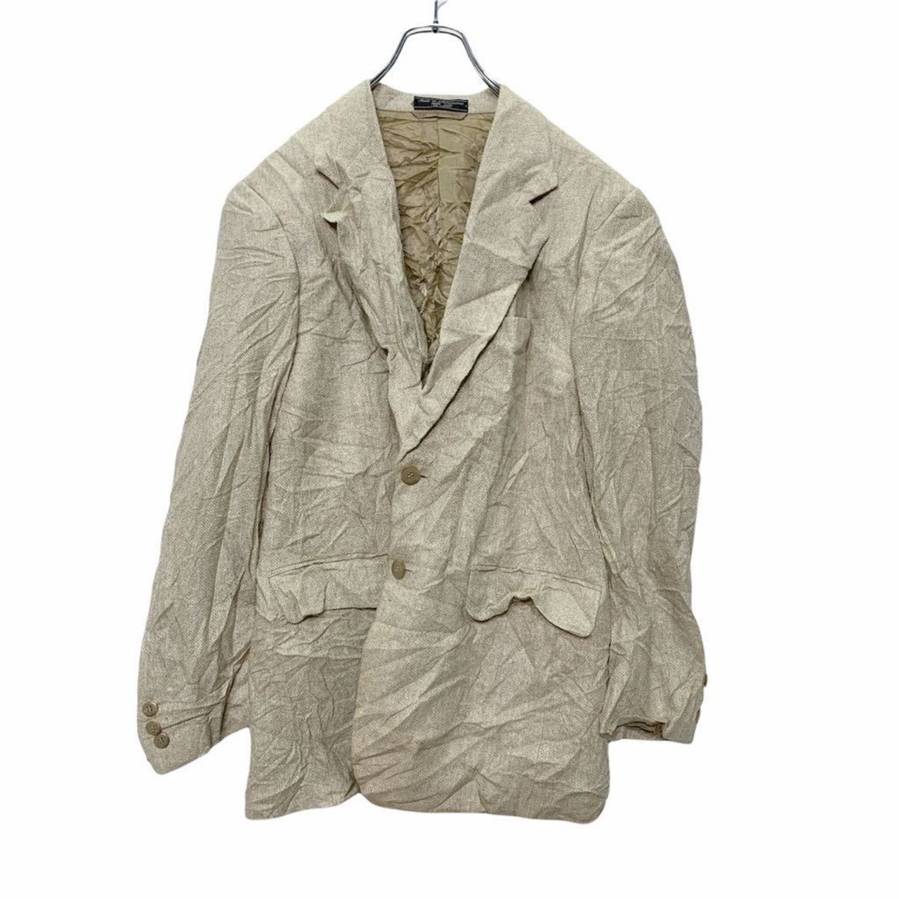 BERT PULITZER シルク テーラードジャケット Lサイズ位 ベージュ 古着 