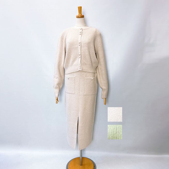 LAGUNAMOON ニットツイードフリンジジャンパースカート ベージュ