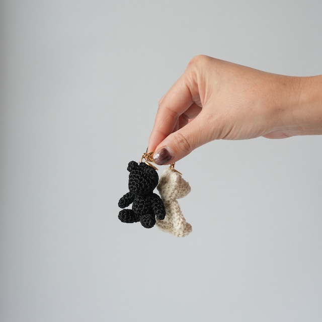 Mini Bear Charm / Black  / シルクのテディベアチャーム