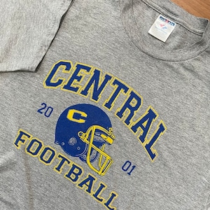 【JERZEES】フットボール アーチロゴ CENTRAL FOOTBALL プリントTシャツ XL ビッグサイズ US古着