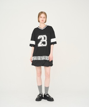 Nora Lily elle  /Hug Number 23 Mesh Tule Layer Tee /Black