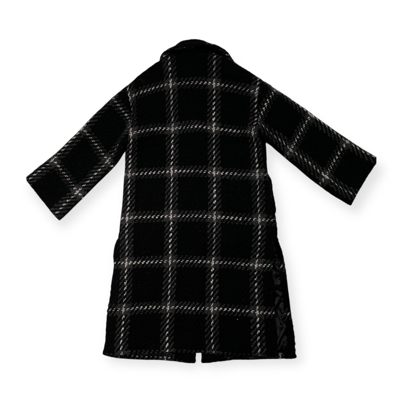 PULP パルプ ベイクルーズ チェック柄 ツイード ウールニット ロング コート /日本製/スリット入り