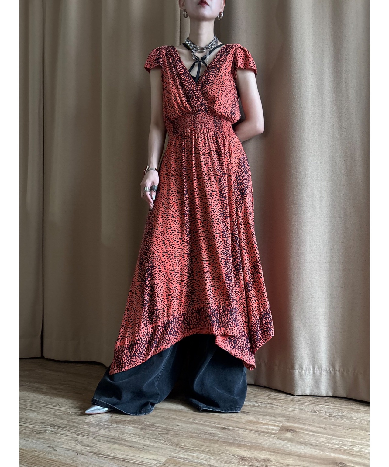 ANGIE drape import long dress-4747-6