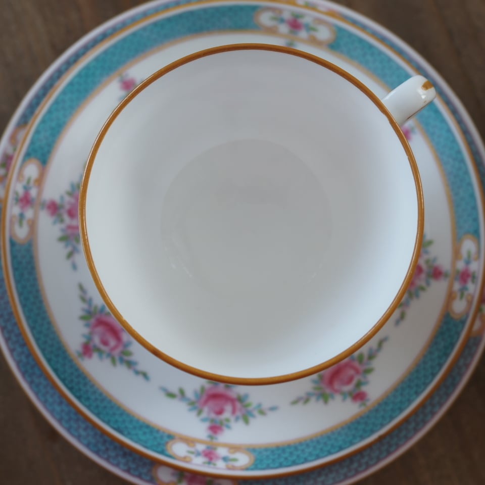 希少】英国アンティーク ミントンペルシアンローズ トリオA カップ