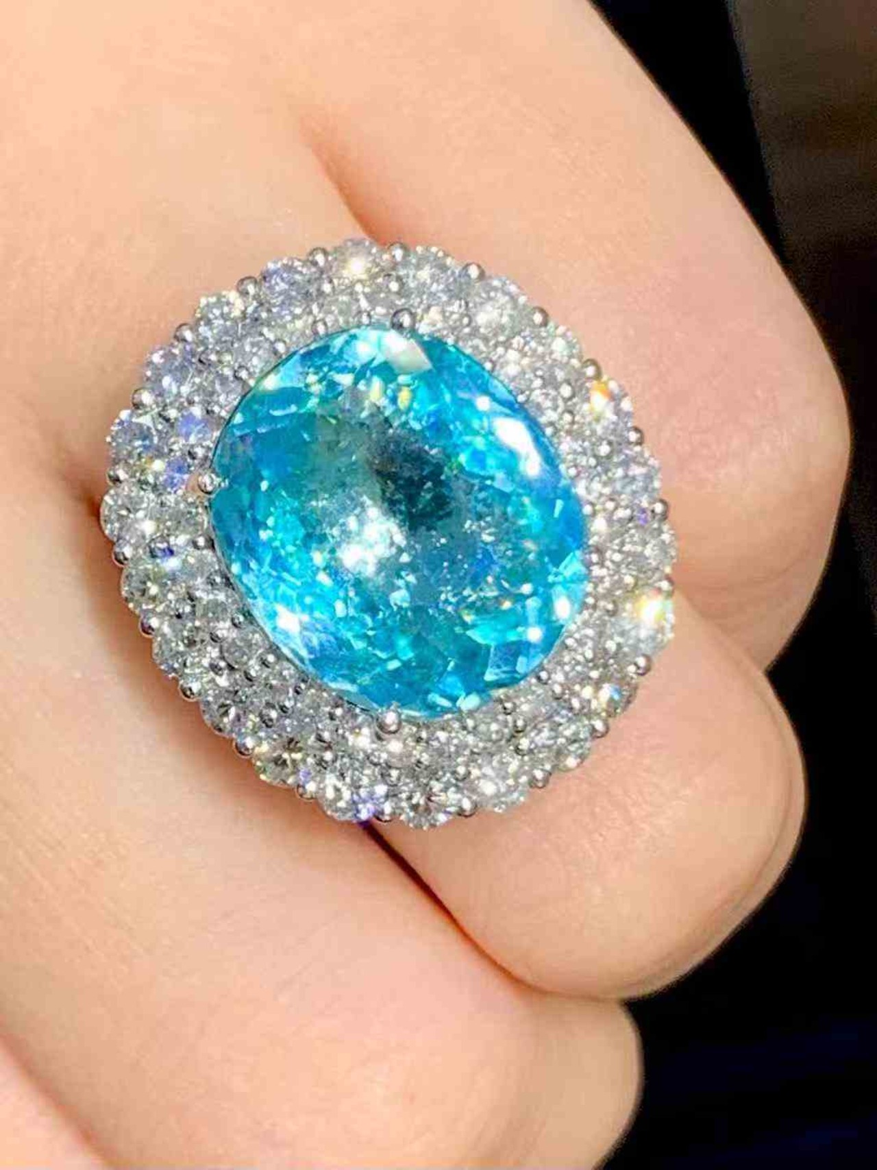 11.85ct AIGS認証 ネオンブルー パライバトルマリン リング/ペンダント 2WAY 「億の輝きを手に— 11.85カラットのガラス体 ...