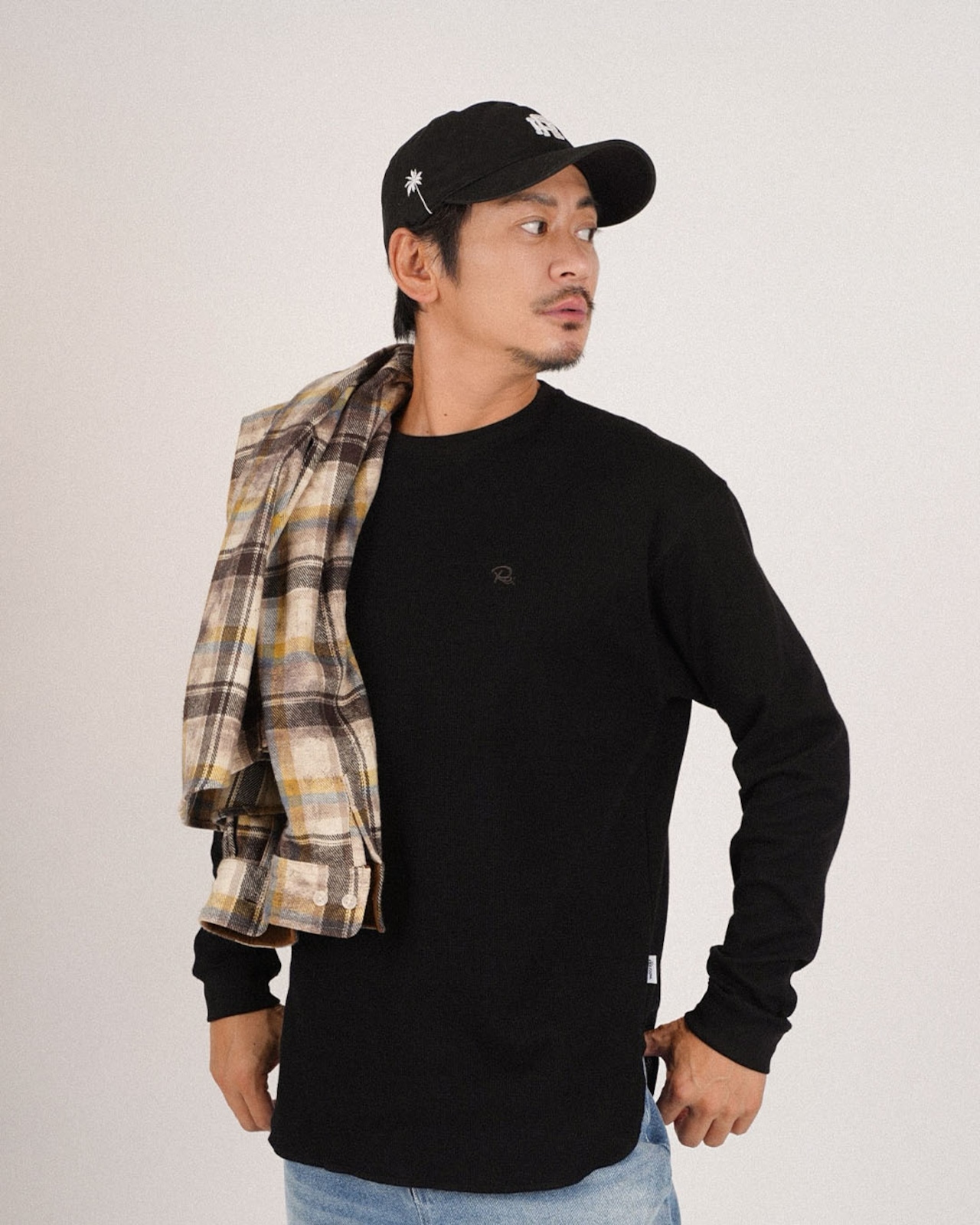 【#Re:room】ONE POINT WAFFLE LONG SLEEVE［REC921］