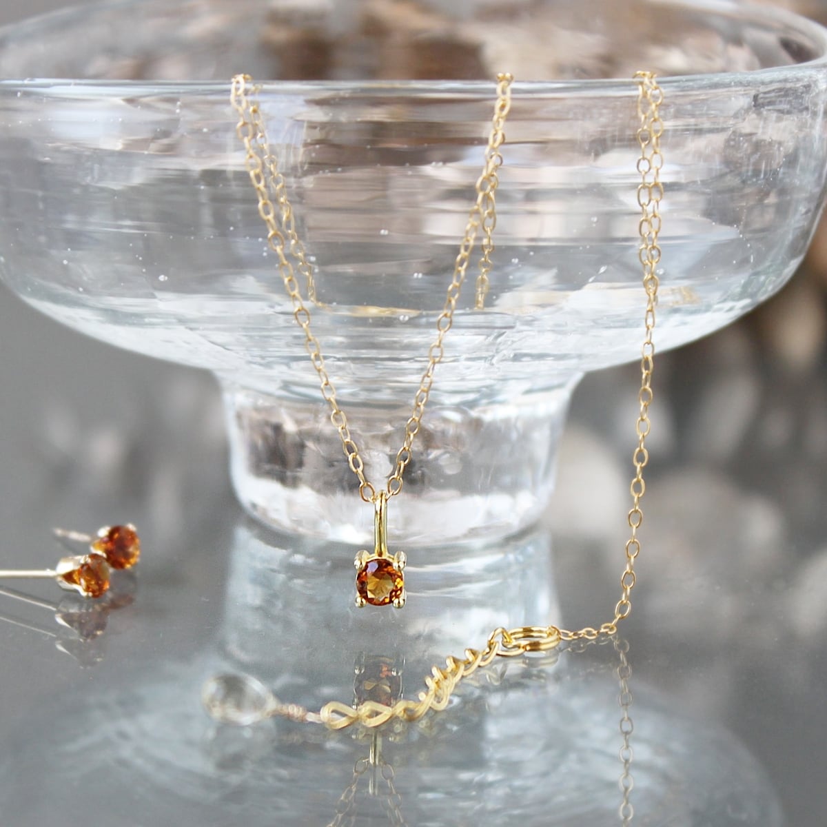 希少石｜マデイラシトリンのひと粒ネックレス 4mm｜14Kgf | Bear's Jewelry