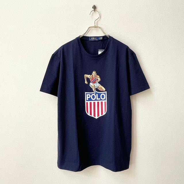 新品 POLO RALPH LAUREN ポロラルフローレン アスリート フラッグ プリントTシャツ US規格 新品セレクト 日本L　L506