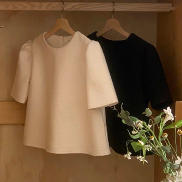 monotonous tweedy tops［2color］