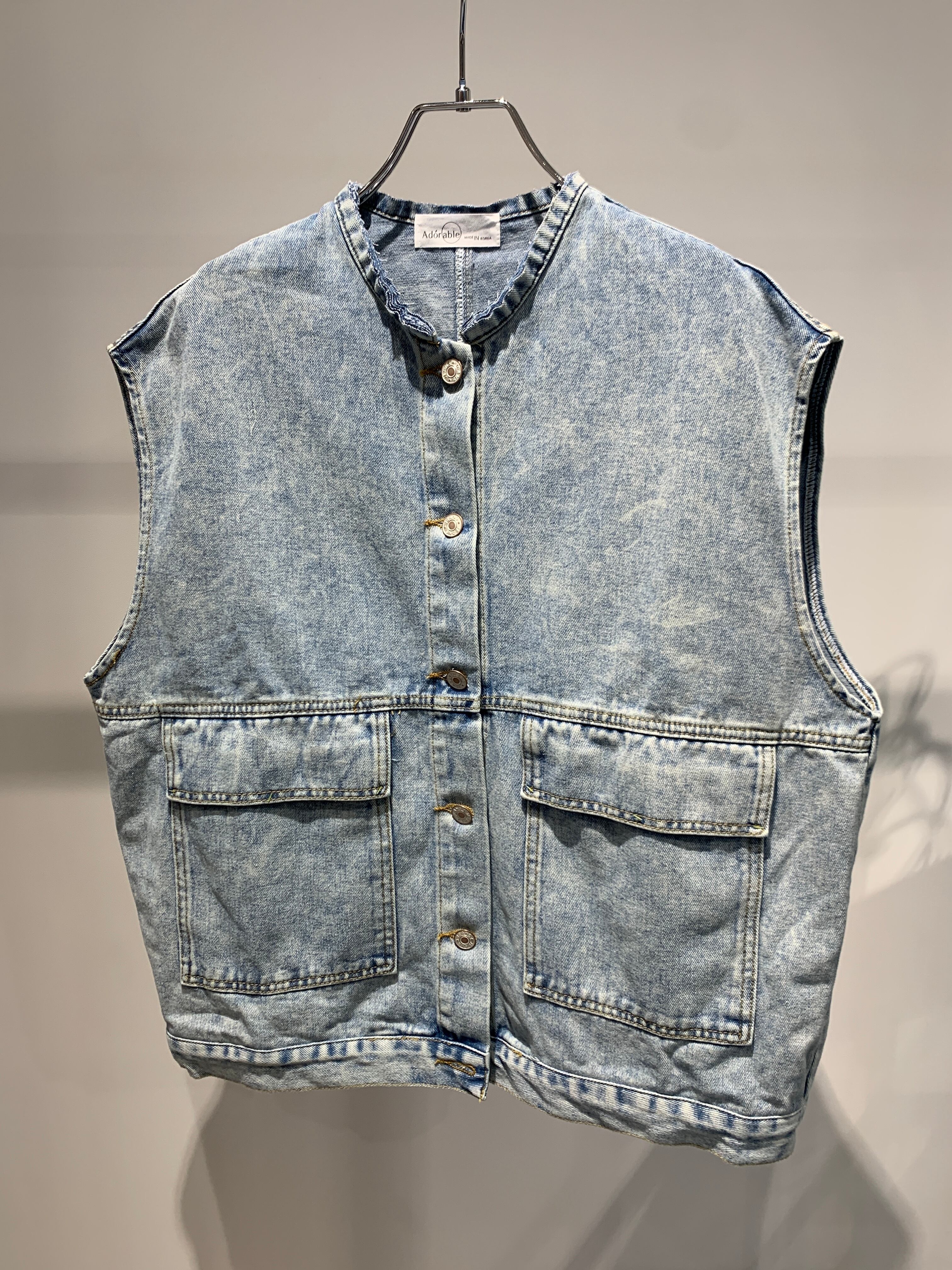 loose fit denim vest