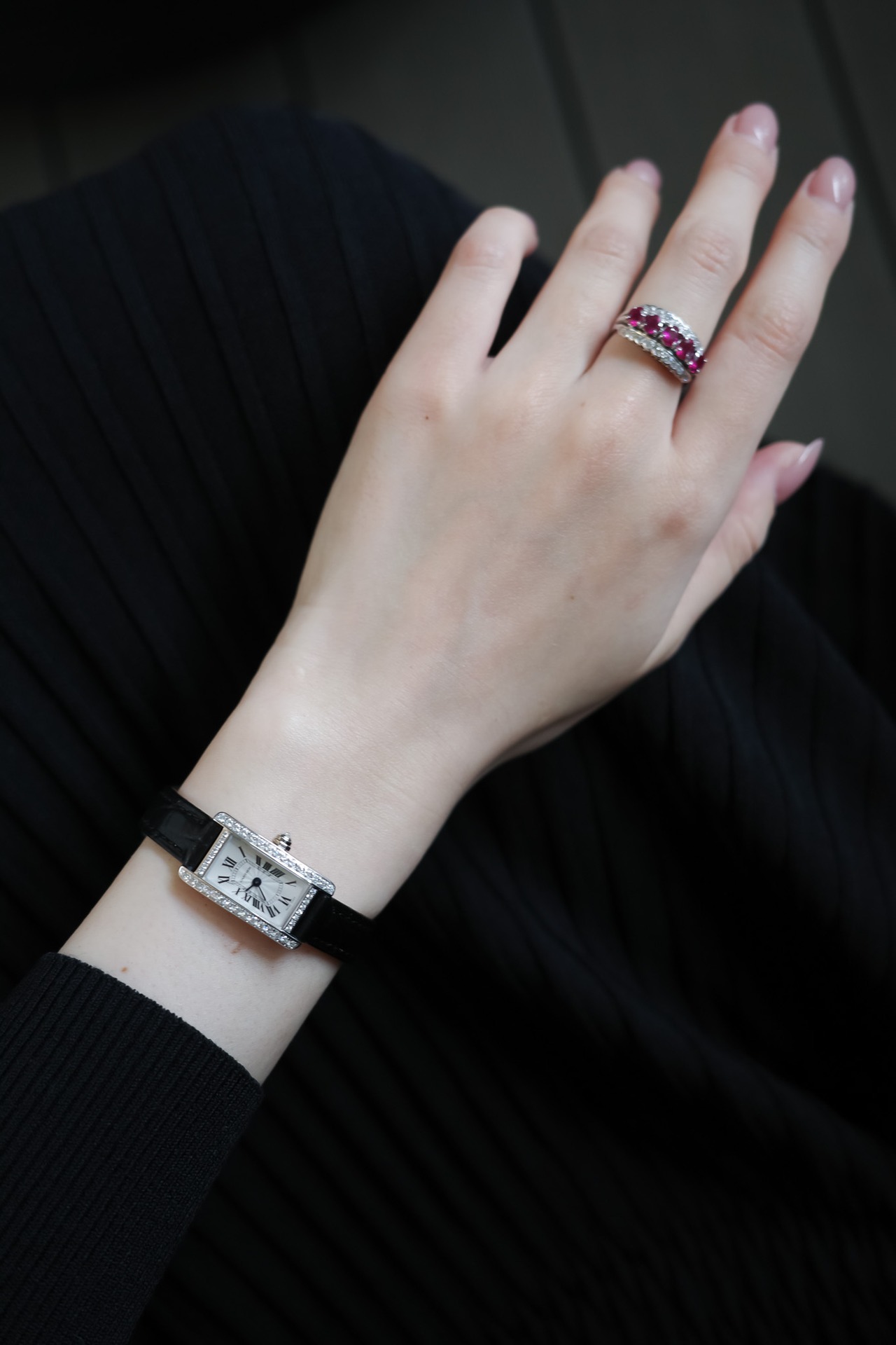 カルティエ タンク アメリカン ミニ WG 純正ダイヤモンド