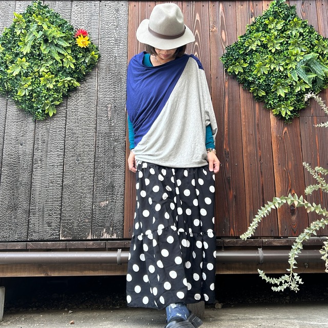 美シルエットバイカラーチュニック