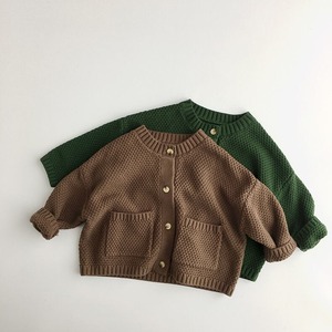 【春作】シンプルクールネックカーディガン　全2色