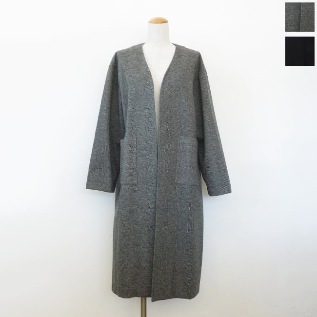 ATELIER SIX (アトリエシックス) コート ニードルストレッチ ノーカラー ロング SK-21269477 ◇