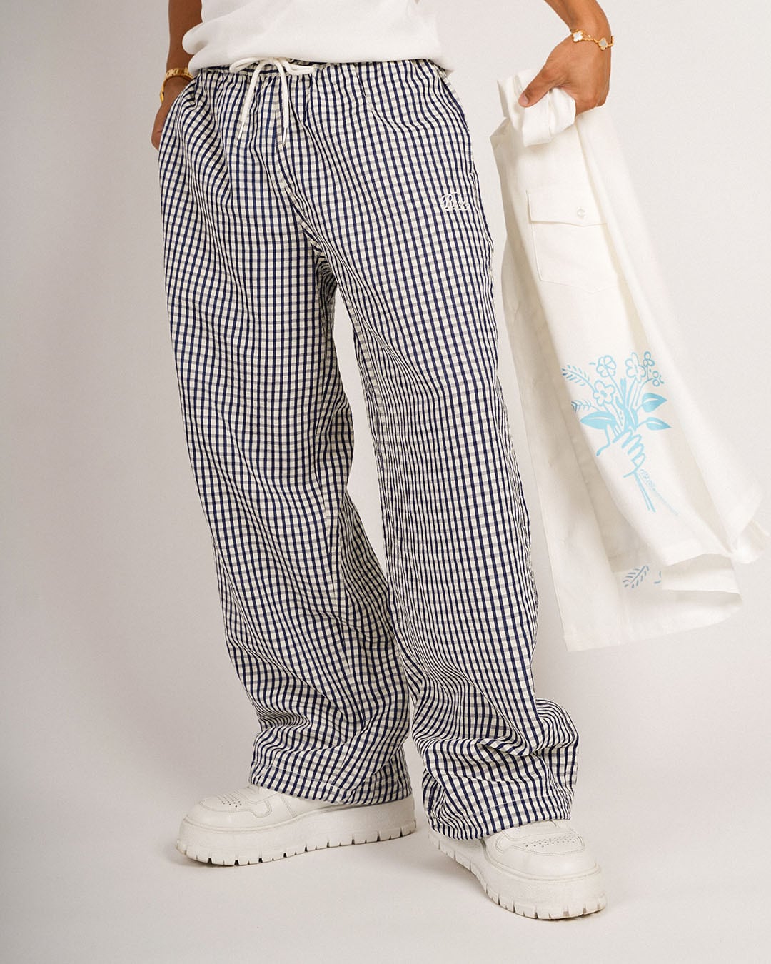 TOさま専用 Re:room】CHECK PATTERN SEERSUCKER WIDE PANTS［REP326］ | #Re:room