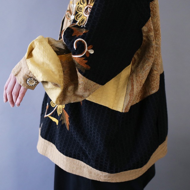 "刺繍" and switching full pattern over wide silhouette special jacket