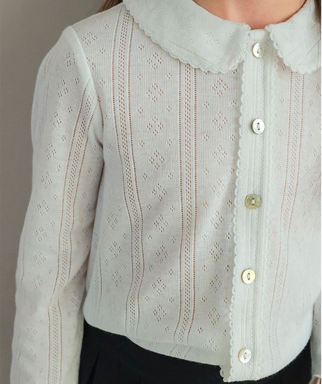 【 即納 】(90〜100)インナーに必須！ 丸襟トップス レーストップス 誕生日におすすめ