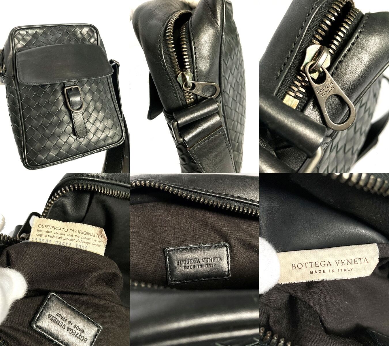 美品 正規 BOTTEGA VENETA ボッテガ ヴェネタ 定価15万 ブラック