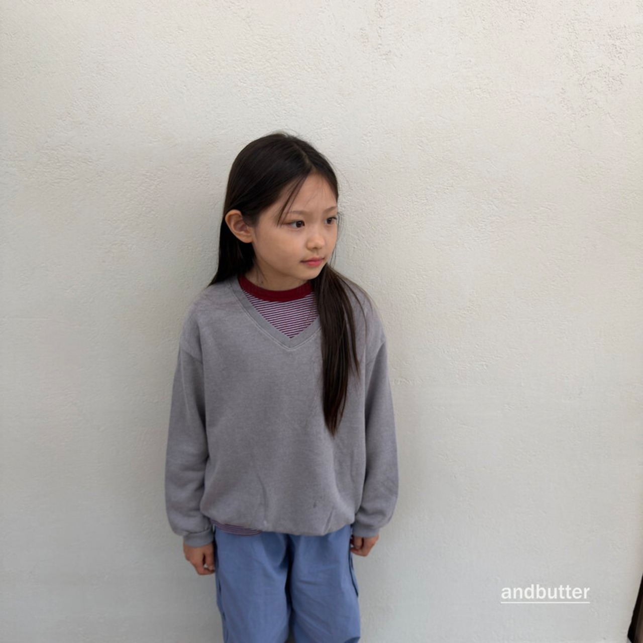 【取寄/韓国直送】and butter ソフトVネックMTM|秋服|韓国子供服|26/AT