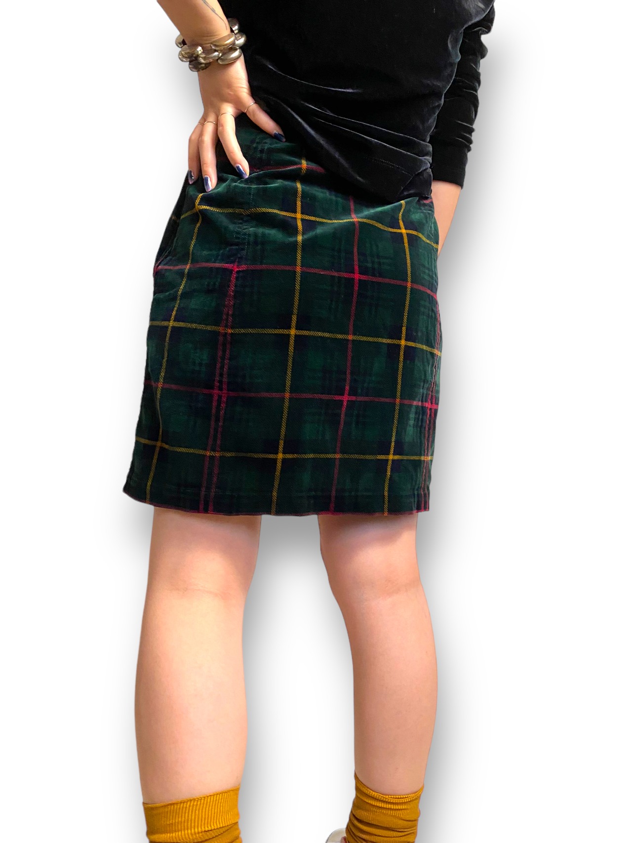 Checked pattern mini skirt