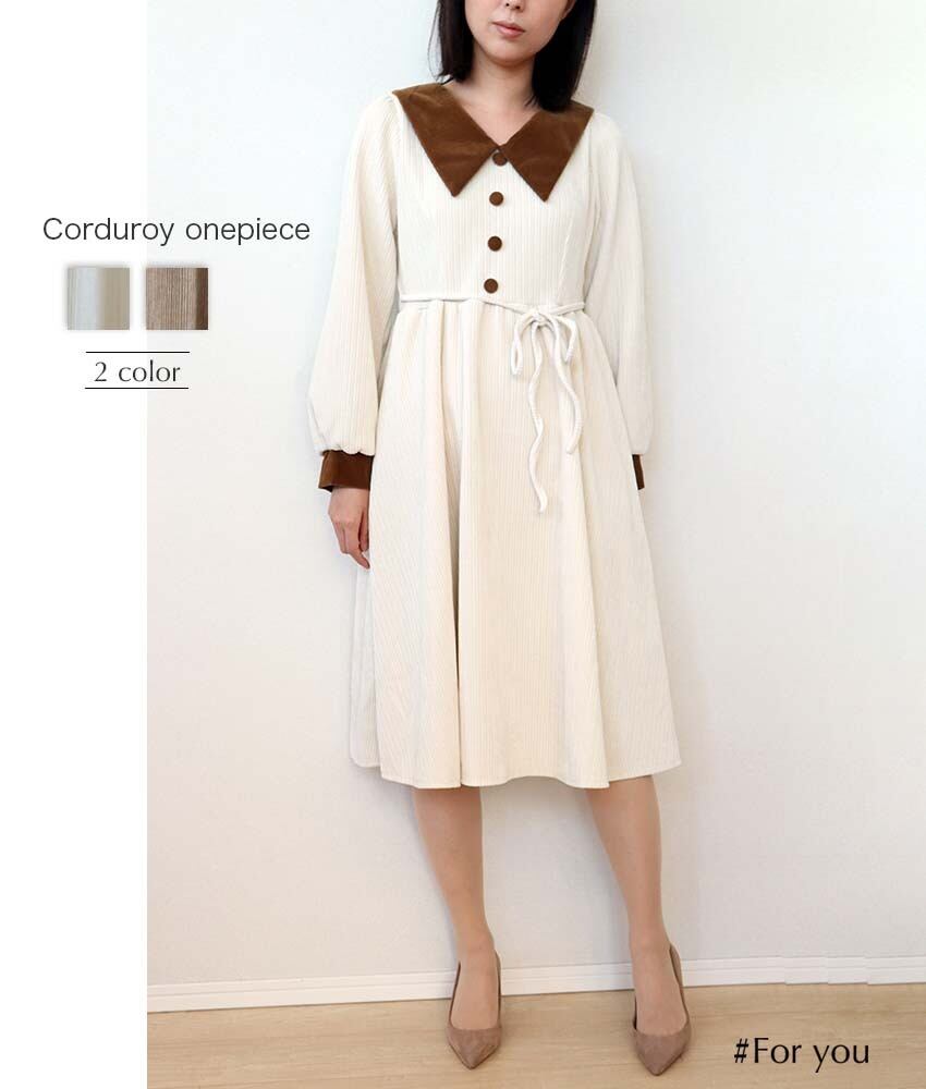 三角襟のフレアワンピース_e0022110020