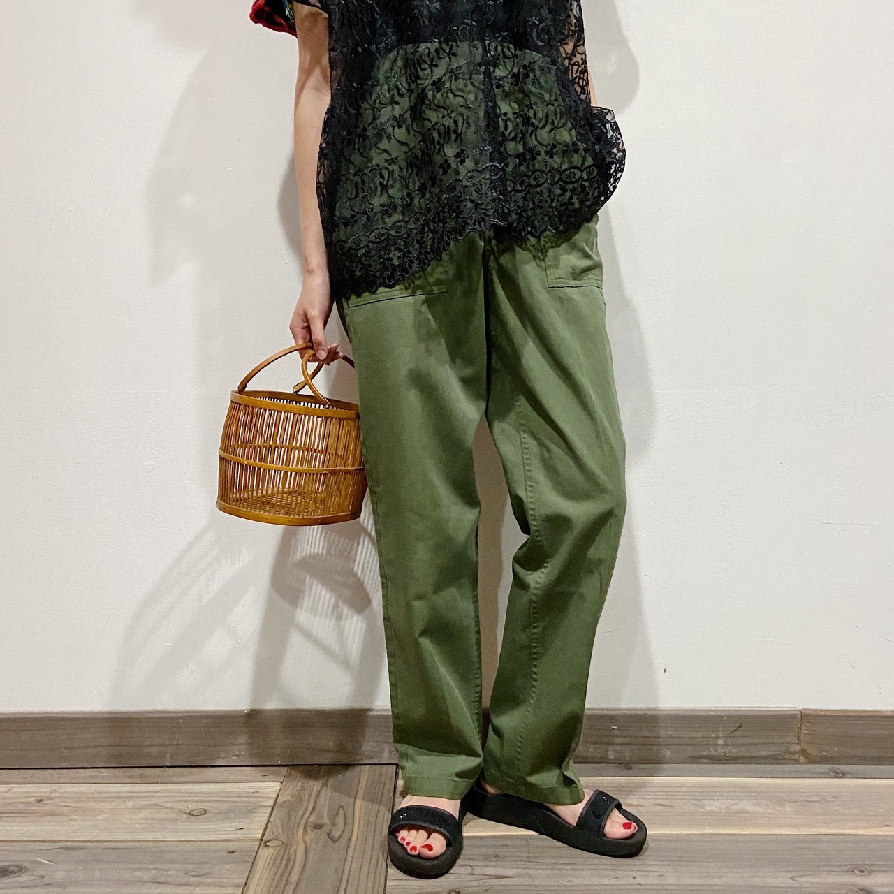 70s US ARMY baker pants | LEMON