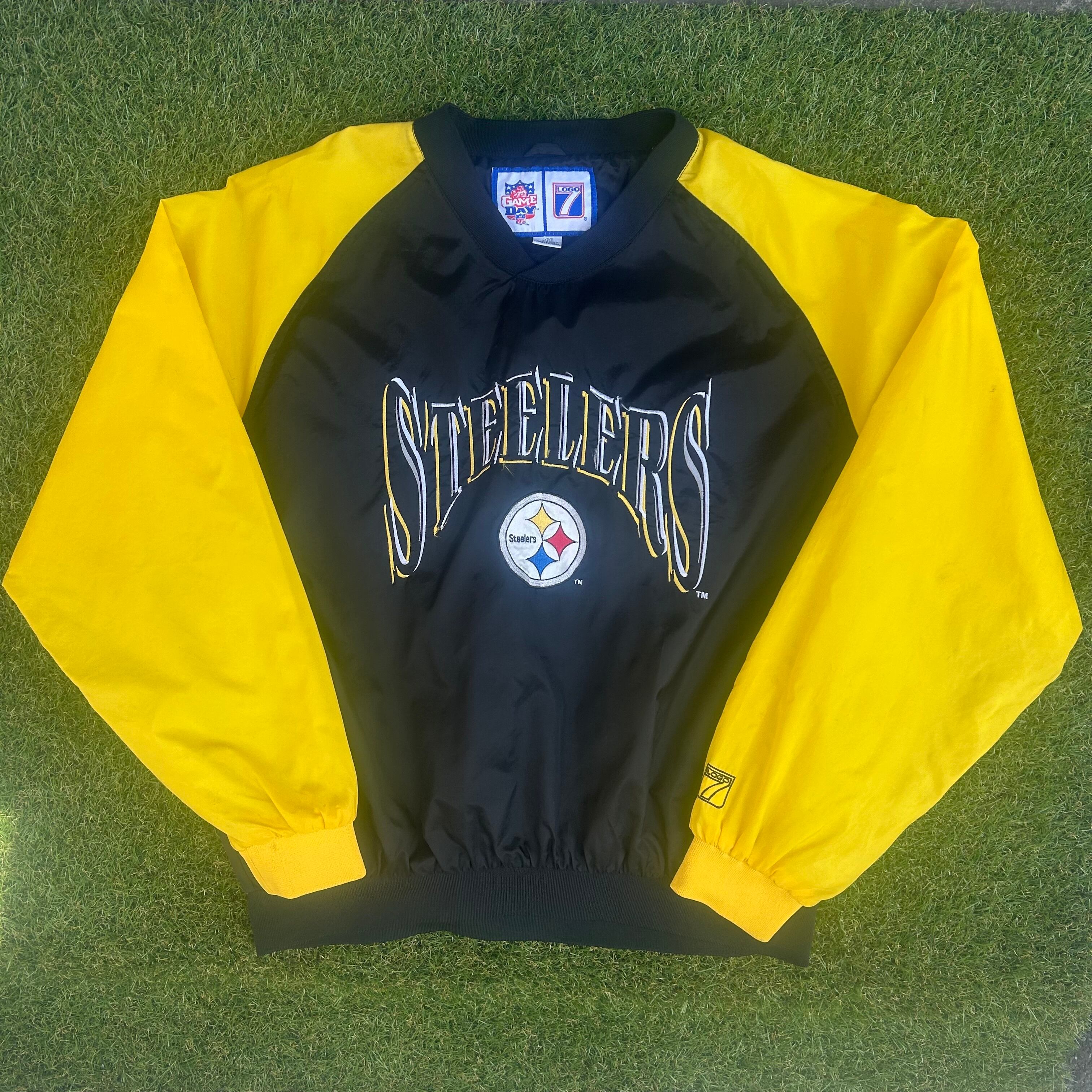 90s NFL Pittsburgh Steelers Pullover Nylon Jacket | steez