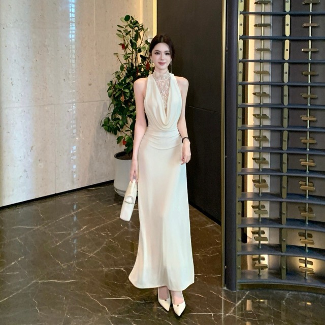 【2色】ミニドレス キャバドレス セクシー レース切り替え ドレープネック ノースリーブ ボディコン パーティー お呼ばれ JC2-CD6-157-83320760