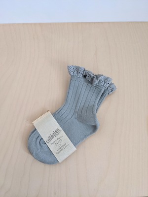 Lace Ribbed Ankle Socks "Lili"  / Collégien